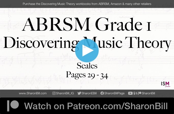 ABRSM Discovering Music Theory Grade 1 Scales pages 29 - 34 with Sharon Bill