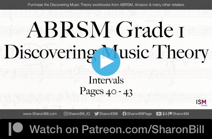 ABRSM Discovering Music Theory Grade 1 Intervals pages 40 - 43 with Sharon Bill