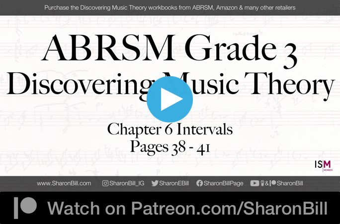 ABRSM Discovering Music Theory Grade 3 Intervals pages 38 - 41 with Sharon Bill