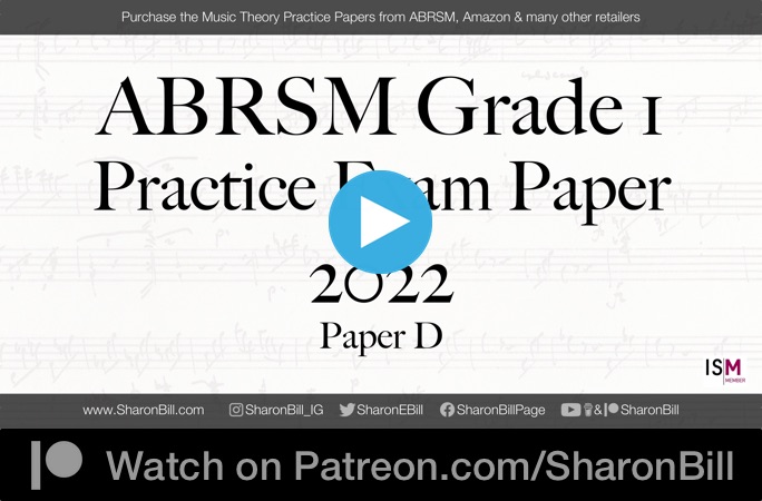 ABRSM Music Theory Grade 1 Practice Paper D 2022 with Sharon Bill
